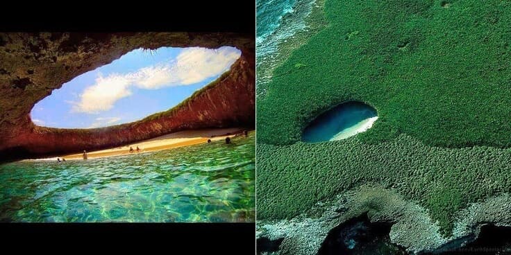 Mexico's Incredible Beach- Need to swim underwater to get to this secret beach