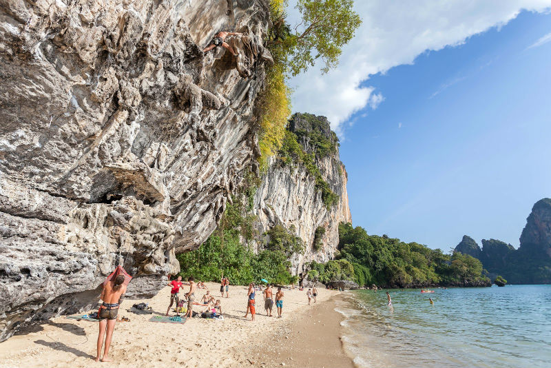 rock climbing at Railay Beach
